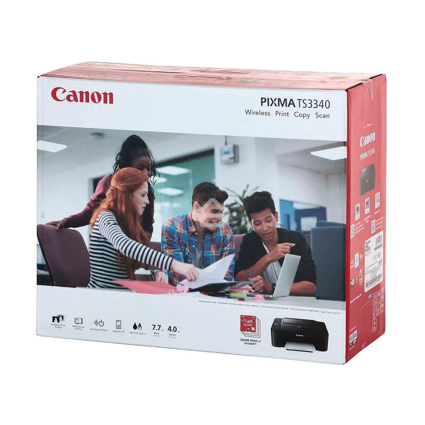 МФУ струйный Canon PIXMA TS3340 (3771C007), A4, цветной, печ. 7.7 стр/мин (ч/б) 4 стр/мин (цвет), 1200 x 4800 dpi (принтер) 600x1200dpi (сканер), USB, Wi-Fi, Air Print, Mopria