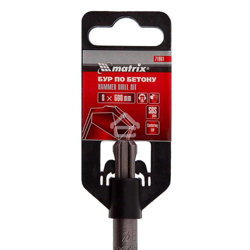 Бур по бетону Matrix, 8 x 600 мм, SDS PLUS