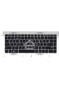 Клавиатура для ноутбука HP ZBook 14u G4 черная