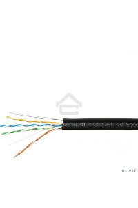 Кабель SkyNet Premium UTP outdoor 4x2x0,51 на тросу, медный, FLUKE TEST, кат.5e, однож., 305 м, на катушке, черный