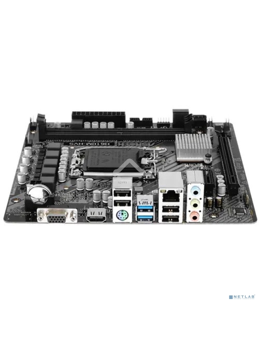 Материнская плата ASRock H610M-HVS, LGA 1700, Intel H610, 2xDDR4, 4xSATA, 1xPCIe 4.0 x16, 1xPCIe x1, 1xHDMI, 1xVGA, 1x 1Gb LAN, 2xUSB-A 3.2 Gen 1, 4xUSB 2.0, 3x3.5 мм, 7.1, mATX