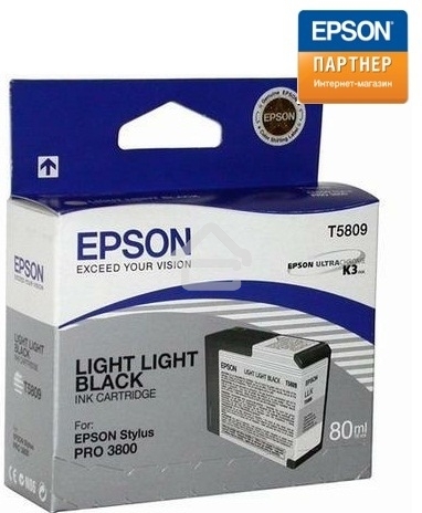 Картридж струйный Epson T5809 (C13T580900) светло-серый (80 мл) для Stylus Pro 3800