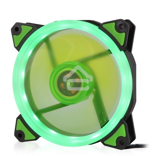 Вентилятор для корпуса Crown CMCF-12025S-1232 черный/зеленый, 120 мм, 1650 об/мин, 23 дБ, 3 pin