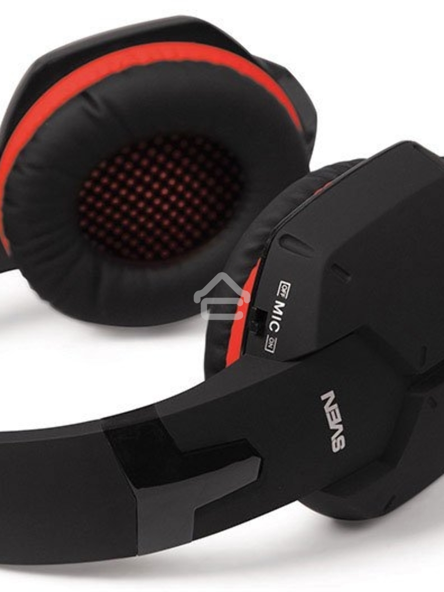 Игровые стереонаушники с микрофоном SVEN AP-G988MV, черный-красный Игровые стереонаушники с микрофоном SVEN AP-G988MV, черный-красный