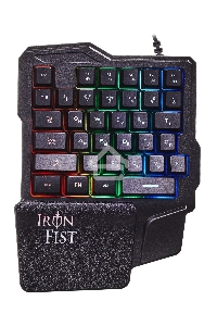 Игровой блок Oklick 701G IRON FIST черный USB for gamer LED (подставка для запястий)