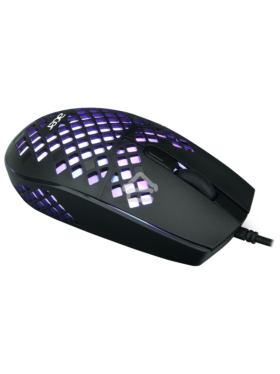 Мышь проводная Acer OMW134 черный, 3200 dpi, USB, кнопки - 6