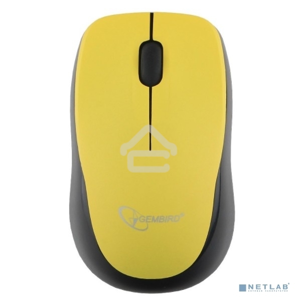 Мышь беспроводная Gembird MUSW-360-LM желтый, 1000 dpi, радиоканал, USB, кнопки - 3