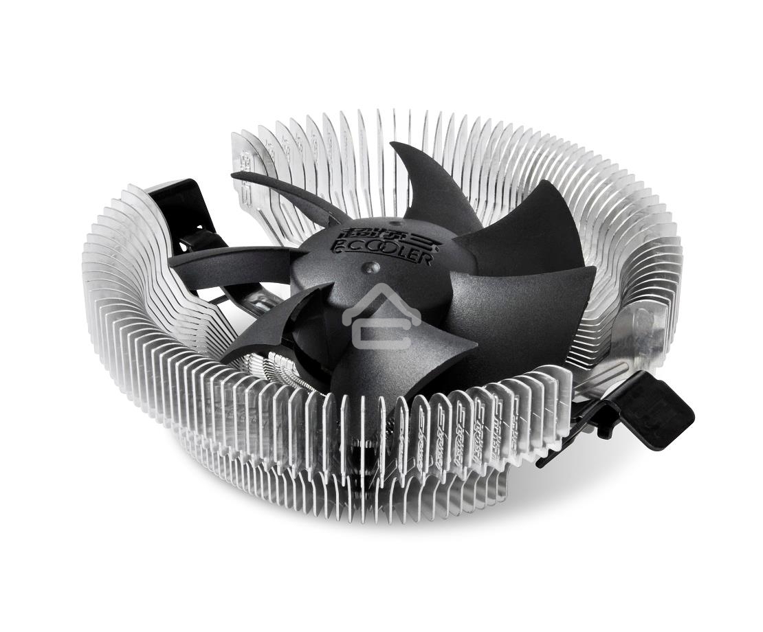 Кулер для процессора PCCooler E80 (65W, 3-pin, 42mm, Al/Cu, -mm, 1x80мм, 29.61CFM, 22dBA, 2000RPM, S: 1851/1700/1200/115X, AM5/AM4, silver, black)