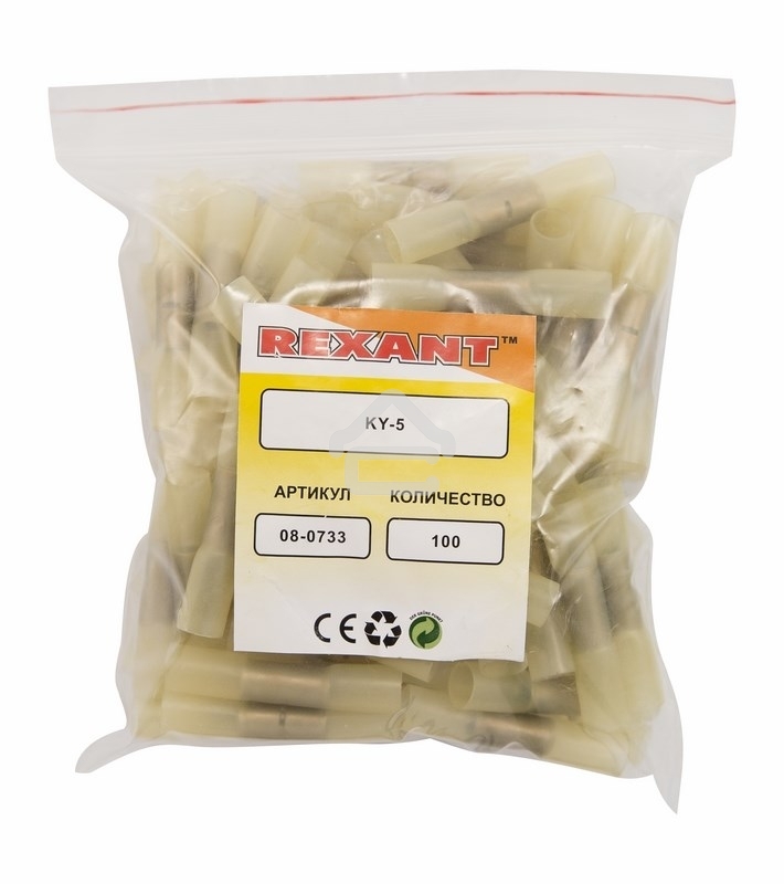 Соединительная гильза изолированная термоусаживаемая Rexant L-52 мм 4-6 мм² (ГСИ-т 6.0/ГСИ-т 6,0-4,0) желтая