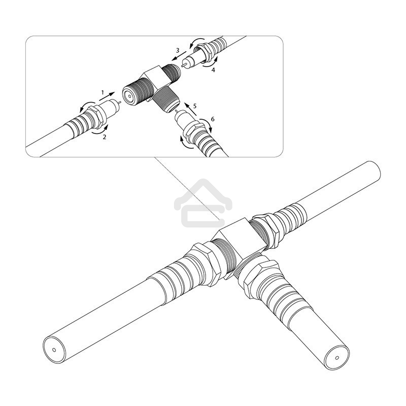 Переходник антенный Rexant 3-гнезда F, тройник, (1 шт.)