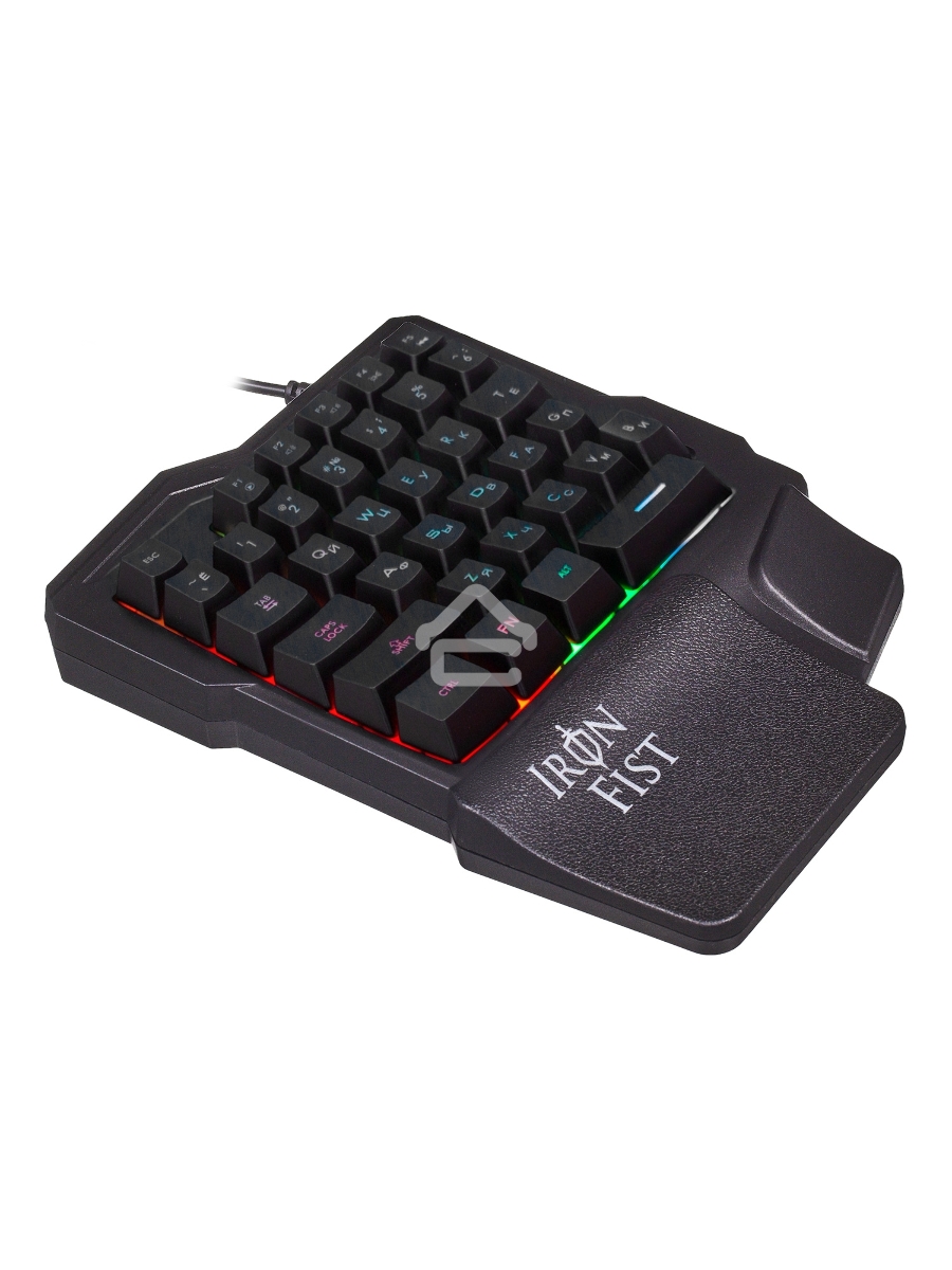 Игровой блок Oklick 701G IRON FIST черный USB for gamer LED (подставка для запястий)