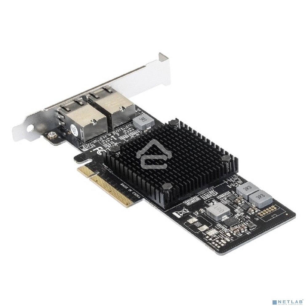Сетевой адаптер ExeGate EXE-X550-T2 (PCI-E x8 v3.0, порты 2xRJ45 (медные), 10Gb/s (10/5/2.5/1Gb/s, 100Mb/s), Server NIC Intel Chipset X550)