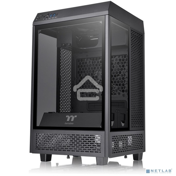 Компьютерный корпус Thermaltake The Tower 100 черный без БП ATX 2x120мм 2xUSB 3.0 1xUSB3.1 audio bott PSU