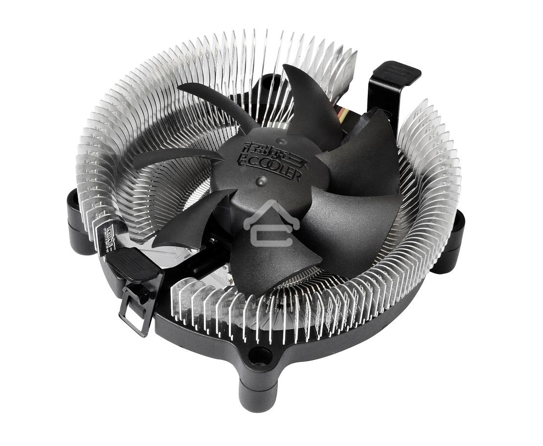 Кулер для процессора PCCooler E80 (65W, 3-pin, 42mm, Al/Cu, -mm, 1x80мм, 29.61CFM, 22dBA, 2000RPM, S: 1851/1700/1200/115X, AM5/AM4, silver, black)