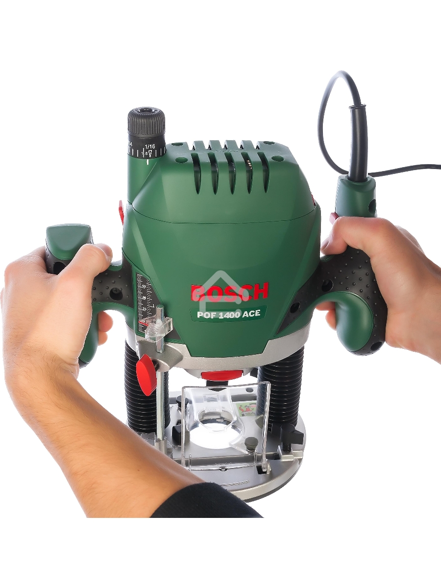 Фрезеры Bosch POF 1400 ACE 060326C820 Фрезерная машина { 1400 Вт, 11000–28000 об/мин, 55мм, 3.5 кг }