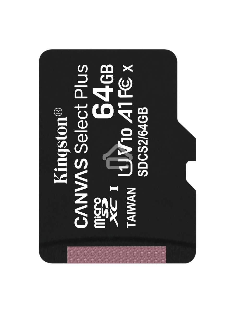 Флеш карта microSDHC 64GB microSDXC Class10 Kingston <SDCS2/64GBSP> Class10 UHS-I Canvas Select up to 100MB/s