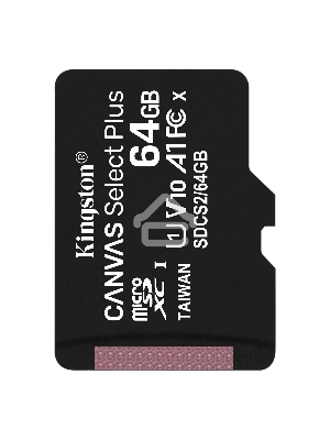 Флеш карта microSDHC 64GB microSDXC Class10 Kingston <SDCS2/64GBSP> Class10 UHS-I Canvas Select up to 100MB/s