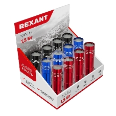 Фонарь Rexant универсальный повседневный СОВ 1.5 Вт, заливающий свет, алюминий, 3 х ААА