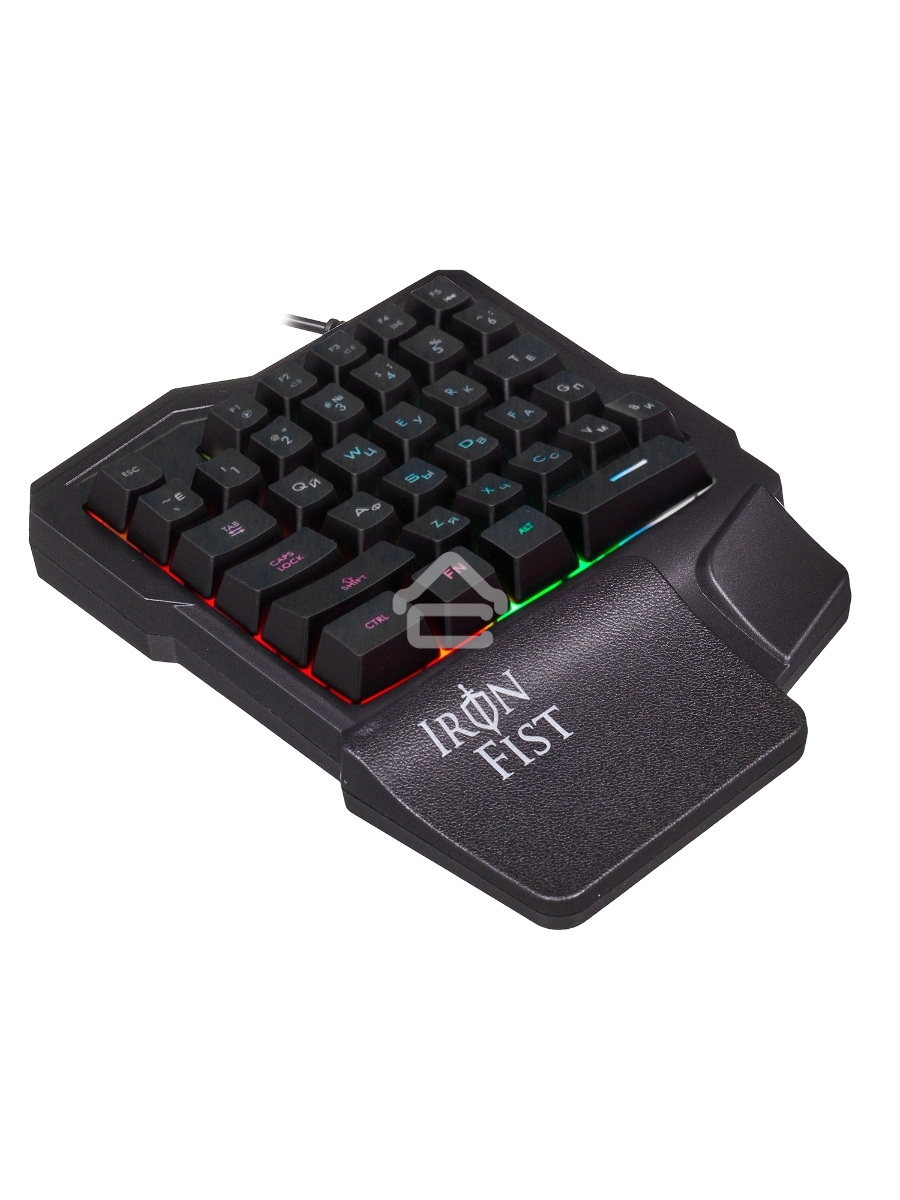 Игровой блок Oklick 701G IRON FIST черный USB for gamer LED (подставка для запястий)