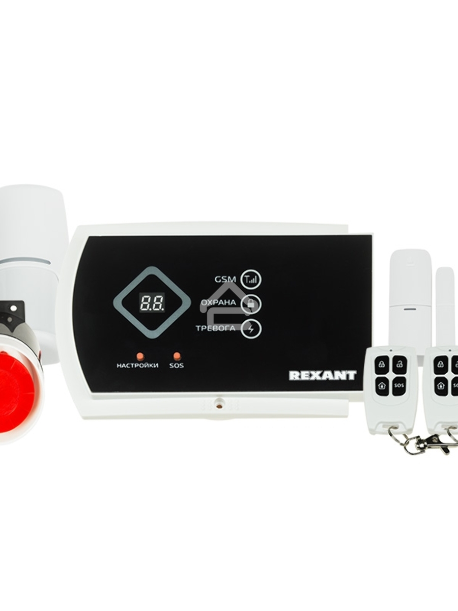 Комплект беспроводной GSM-сигнализации GS-115 с дополнительными датчиками Rexant