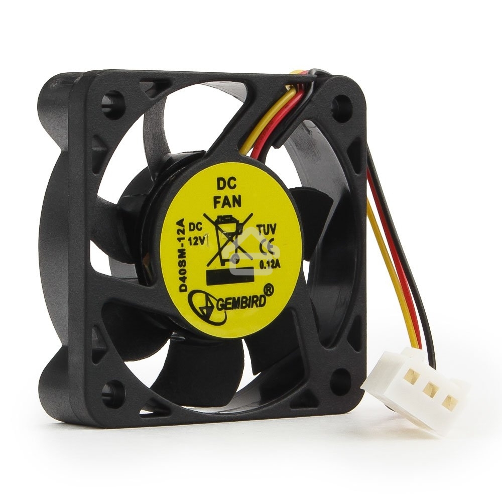 Вентилятор для корпуса Gembird D40SM-12A черный, 40 мм, 6000 об/мин, 25 дБ, 3 pin