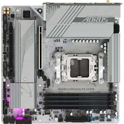 Материнская плата GIGABYTE B650M AORUS ELITE AX ICE, AM5, AMD B650, 4xDDR5, 4xSATA, 2xM.2, 1xPCIe 4.0 x16, 1xPCIe 4.0 x4, 1xDP, 1xHDMI, 1x2.5Gb LAN, Wi-Fi 6E, Bluetooth 5.3, S/PDIF, 2xUSB-C 10Gbps, 2xUSB-A 10Gbps, 5xUSB-A 5Gbps, 4xUSB-A 2.0, 2x3.5 мм, 7.1
