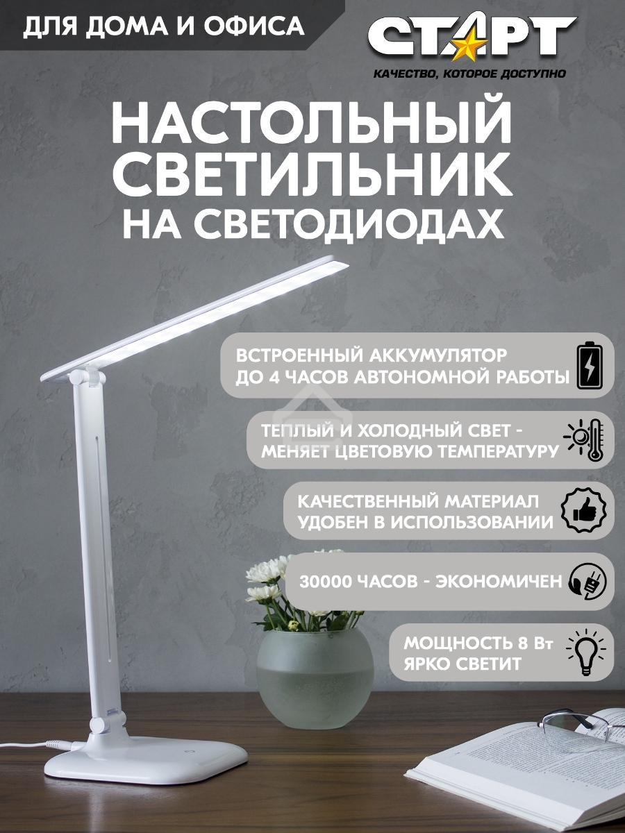 Светильник СТАРТ CT62 белый 6W, 480лм