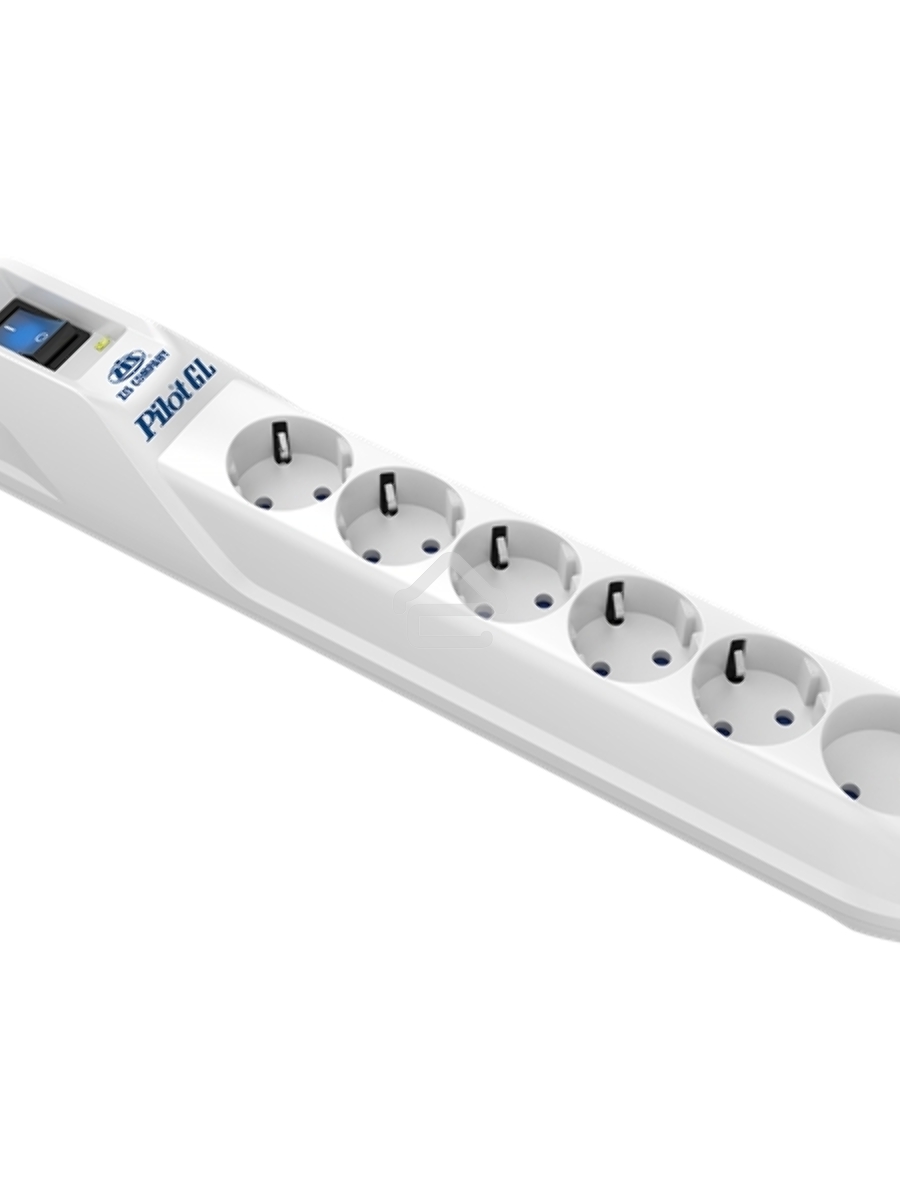Сетевой фильтр Pilot GL 6 розеток (5 евро + 1 без заземления) 10 м Surge protector Pilot GL 6 outlets (5 euro + 1 without ground) 10A / 2.2kVt, 10m