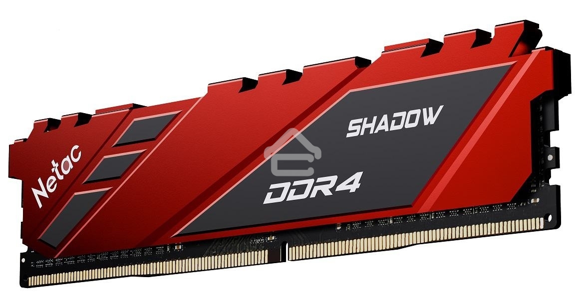 Оперативная память NETAC Shadow, DDR4, 8GB (1x8GB), 2666MHz, CL19, DIMM, с радиаторами, красный