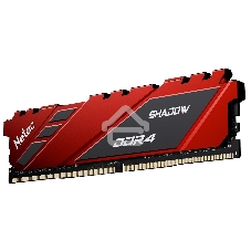 Оперативная память NETAC Shadow, DDR4, 8GB (1x8GB), 2666MHz, CL19, DIMM, с радиаторами, красный