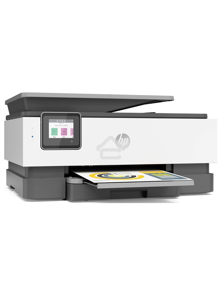 МФУ струйный HP OfficeJet 8023 (1KR64B), A4, цвтной, печ. до 20 стр/мин. (ч/б), до 10 стр/мин. (цвет), скан. до 8 стр/мин. (ч/б) 3.5 стр/мин. (цвет), 1200 x 1200 dpi, USB, RJ-45, Wi-Fi, Air Print