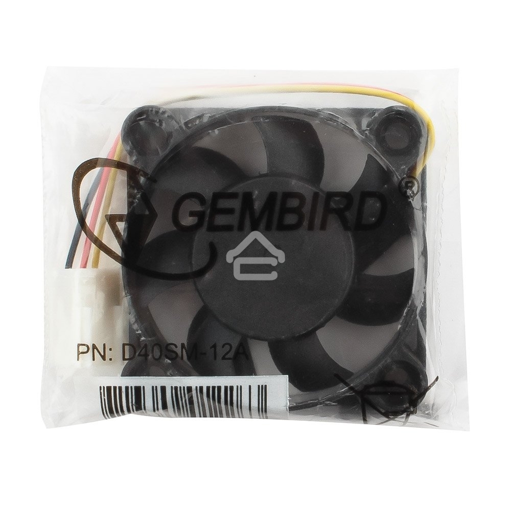 Вентилятор для корпуса Gembird D40SM-12A черный, 40 мм, 6000 об/мин, 25 дБ, 3 pin