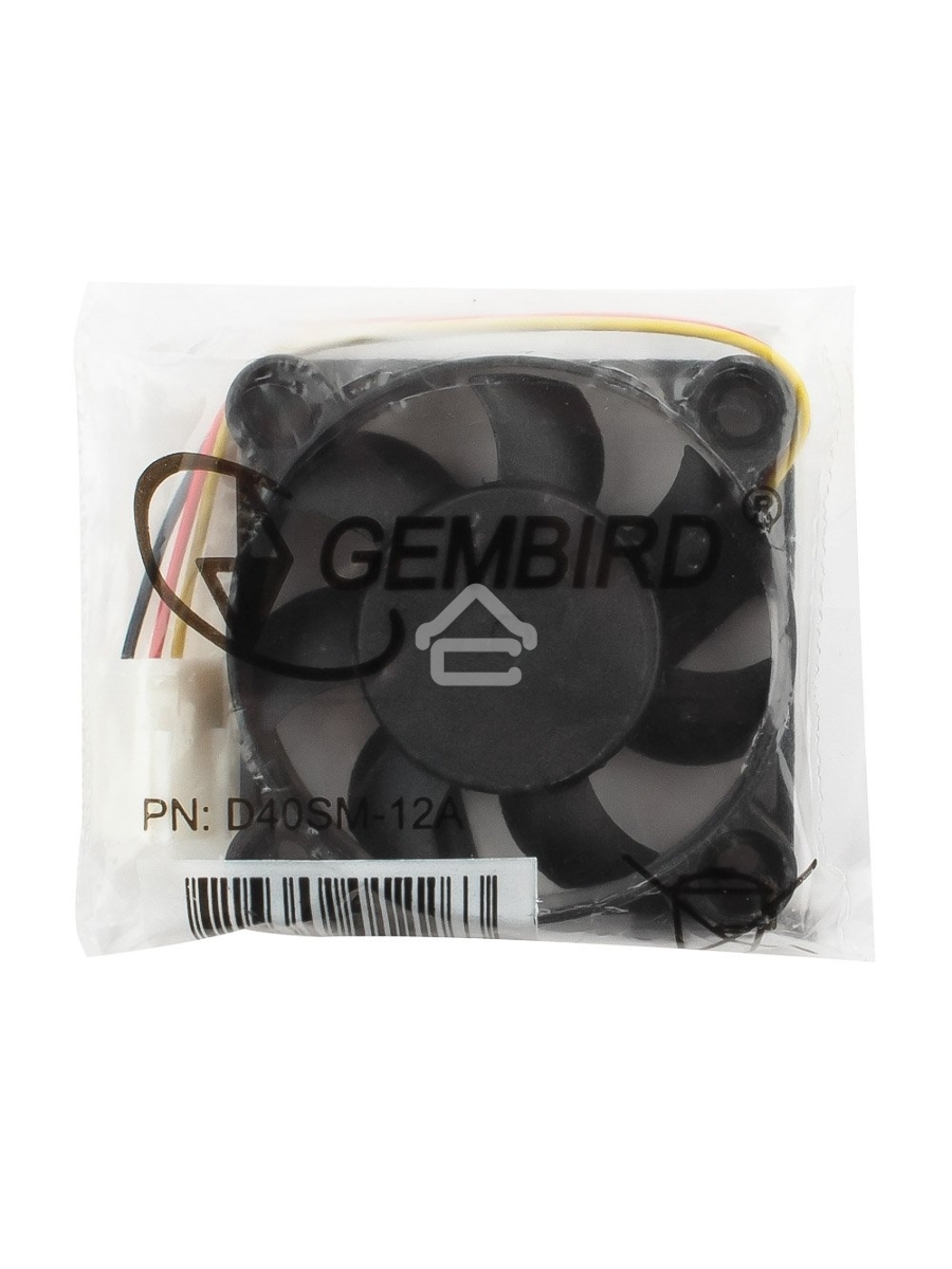 Вентилятор для корпуса Gembird D40SM-12A черный, 40 мм, 6000 об/мин, 25 дБ, 3 pin