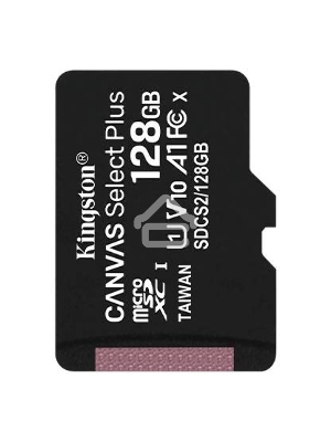 Флеш карта Kingston 128GB micSDXC Canvas Select Plus 100R A1 C10 Single Pack w/o ADP EAN: 740617299076