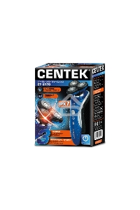 Бритва Centek CT-2170 (синий) ротор 3D, +ВЛАЖНОЕ БРИТЬЁ, 3 плав.головки, 2-ные лезвия, до 50 мин раб