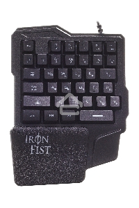Игровой блок Oklick 701G IRON FIST черный USB for gamer LED (подставка для запястий)