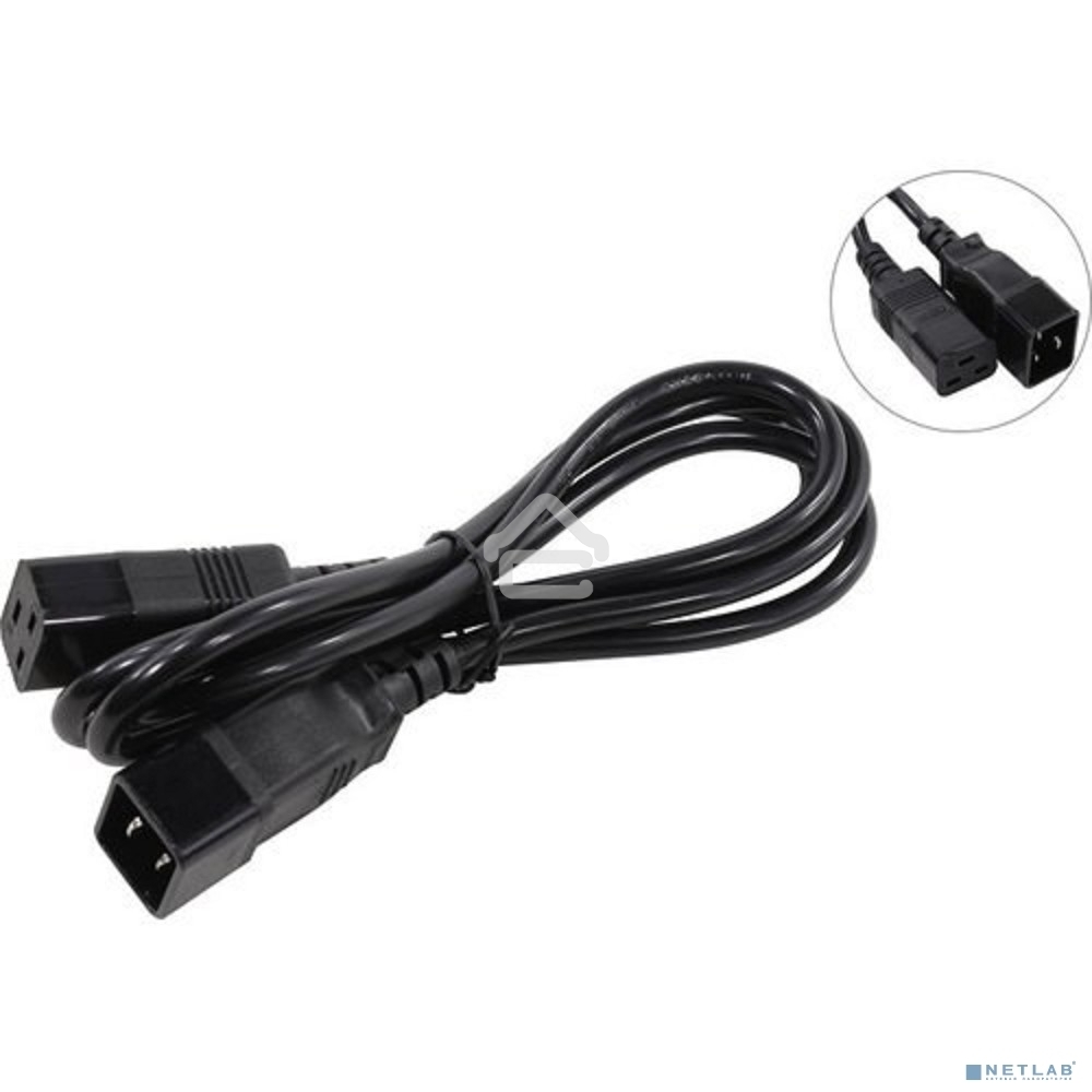 Кабель питания (UPS) ExeGate Power EC20-1,8P (С19->С20) VDE-250V-3*1.5-СU, 16А, черный, 1.8м