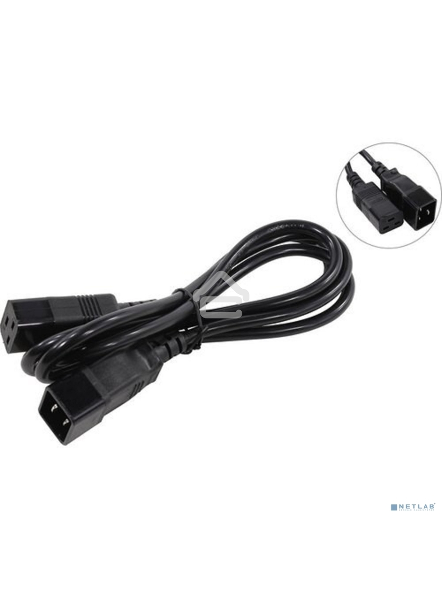 Кабель питания (UPS) ExeGate Power EC20-1,8P (С19->С20) VDE-250V-3*1.5-СU, 16А, черный, 1.8м