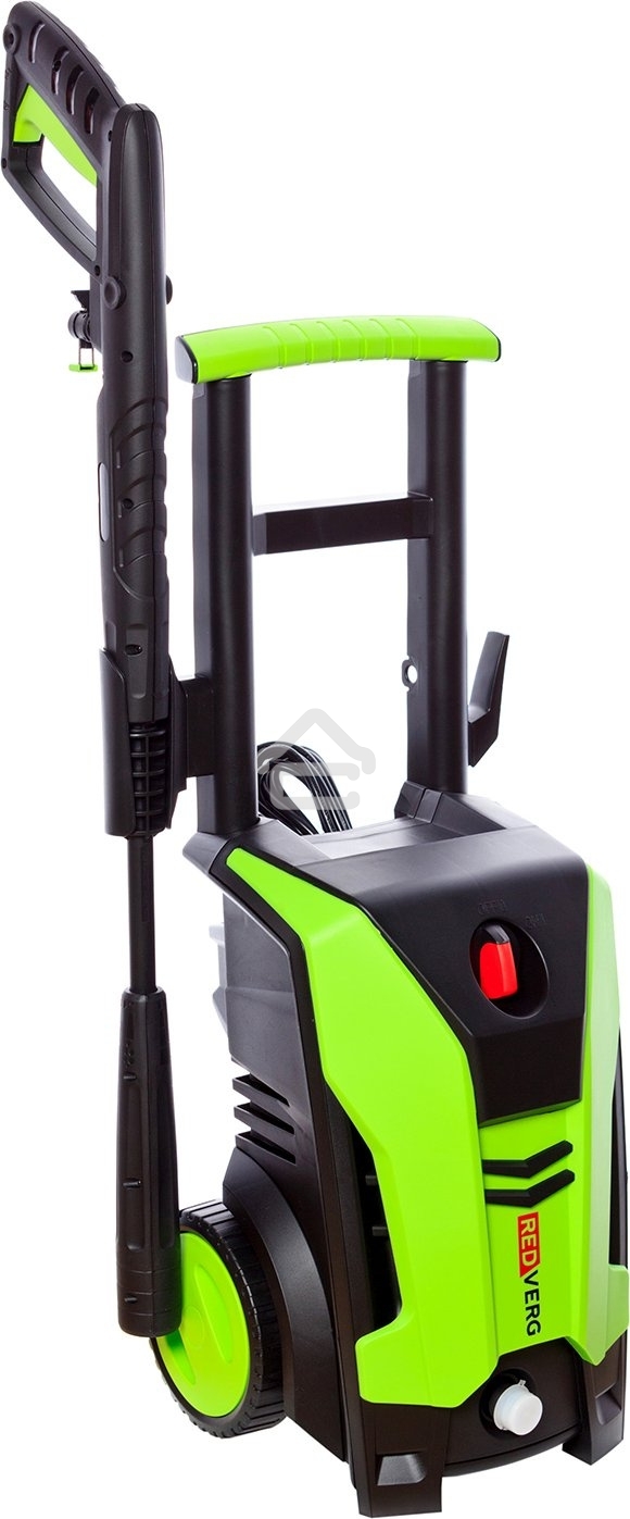 Мойка высокого давления RedVerg RD-HPW1800 220В/50Гц; 1800Вт; 140 бар; расход воды-306л/ч; темпер. воды на вх.-до 60 град; шланг-5м; пласт. пистолет и удлинит. насадка; емкость для моющего средства; вес-5,6кг