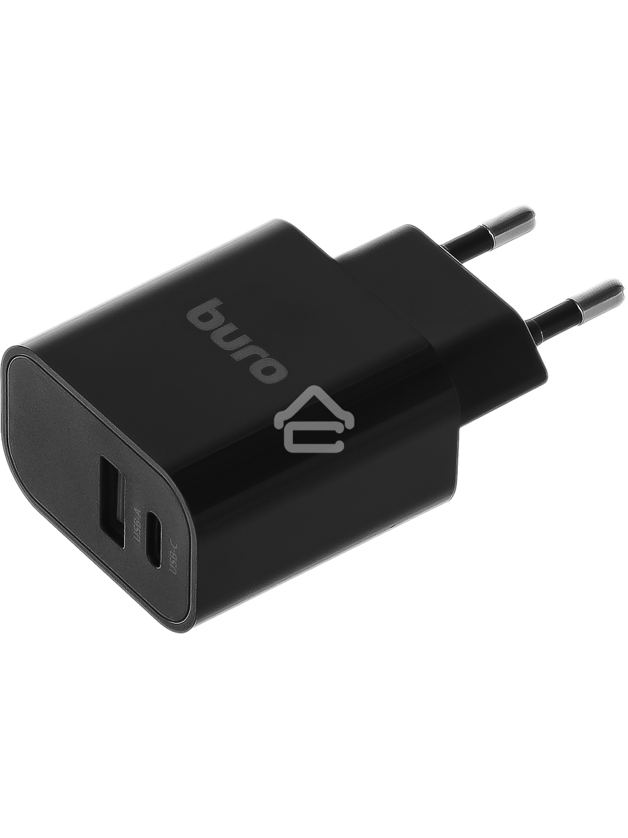Сетевое зарядное устройство Buro BUWD1 3A PD+QC черный