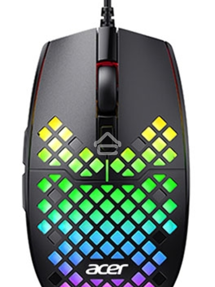 Мышь проводная Acer OMW134 черный, 3200 dpi, USB, кнопки - 6