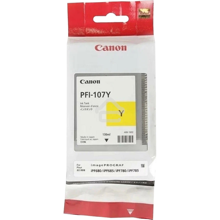 Картридж струйный Canon PFI-107Y (6708B001) желтый (130 мл) для Canon iP F680/685/780/785