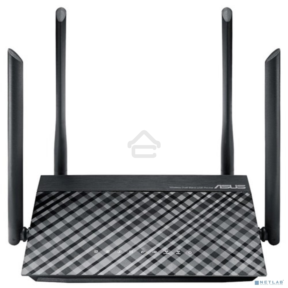 Маршрутизатор беспроводной Asus RT-AC1200 10/100BASE-TX черный (Dual Band)
