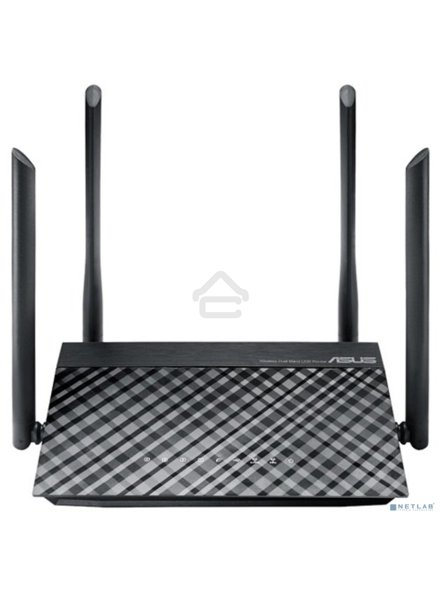 Маршрутизатор беспроводной Asus RT-AC1200 10/100BASE-TX черный (Dual Band)