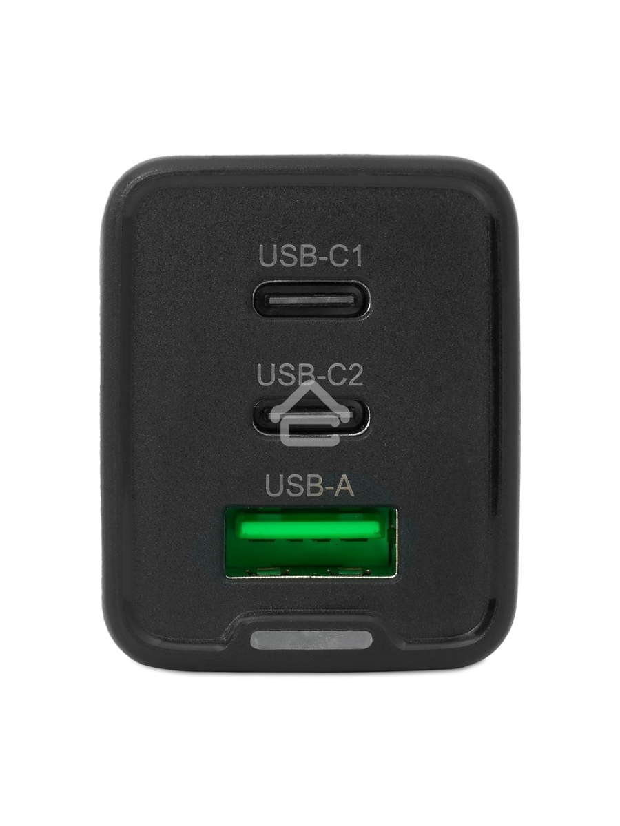 Зарядное устройство NERPA PD333CBX 65W GaN PD+QC3.0, 2xUSB-C, 1xUSB-A, USB-C - USB-C 100W cable 1.5m черный, EU plug, BOX