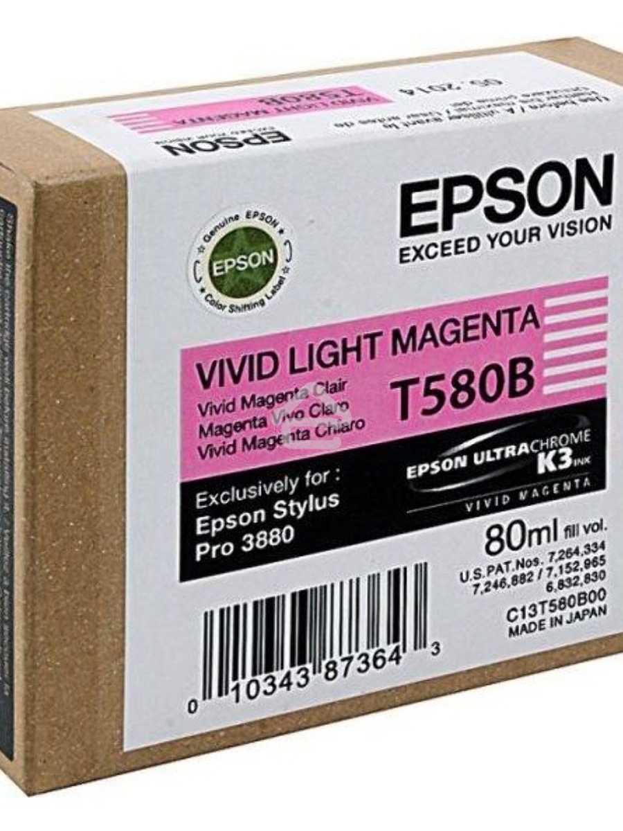 Картридж струйный Epson C13T580B00 светло-пурпурный (80ml)