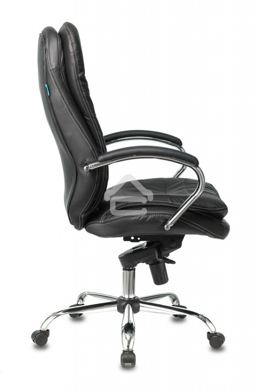 Кресло руководителя Бюрократ T-9950/BLACK черный, кожа, крестовина хром