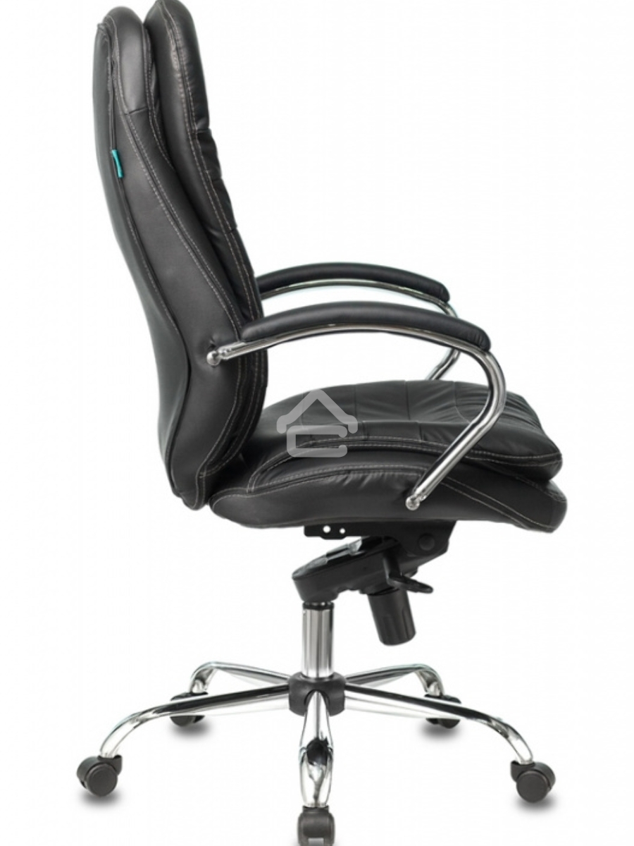 Кресло руководителя Бюрократ T-9950/BLACK черный, кожа, крестовина хром