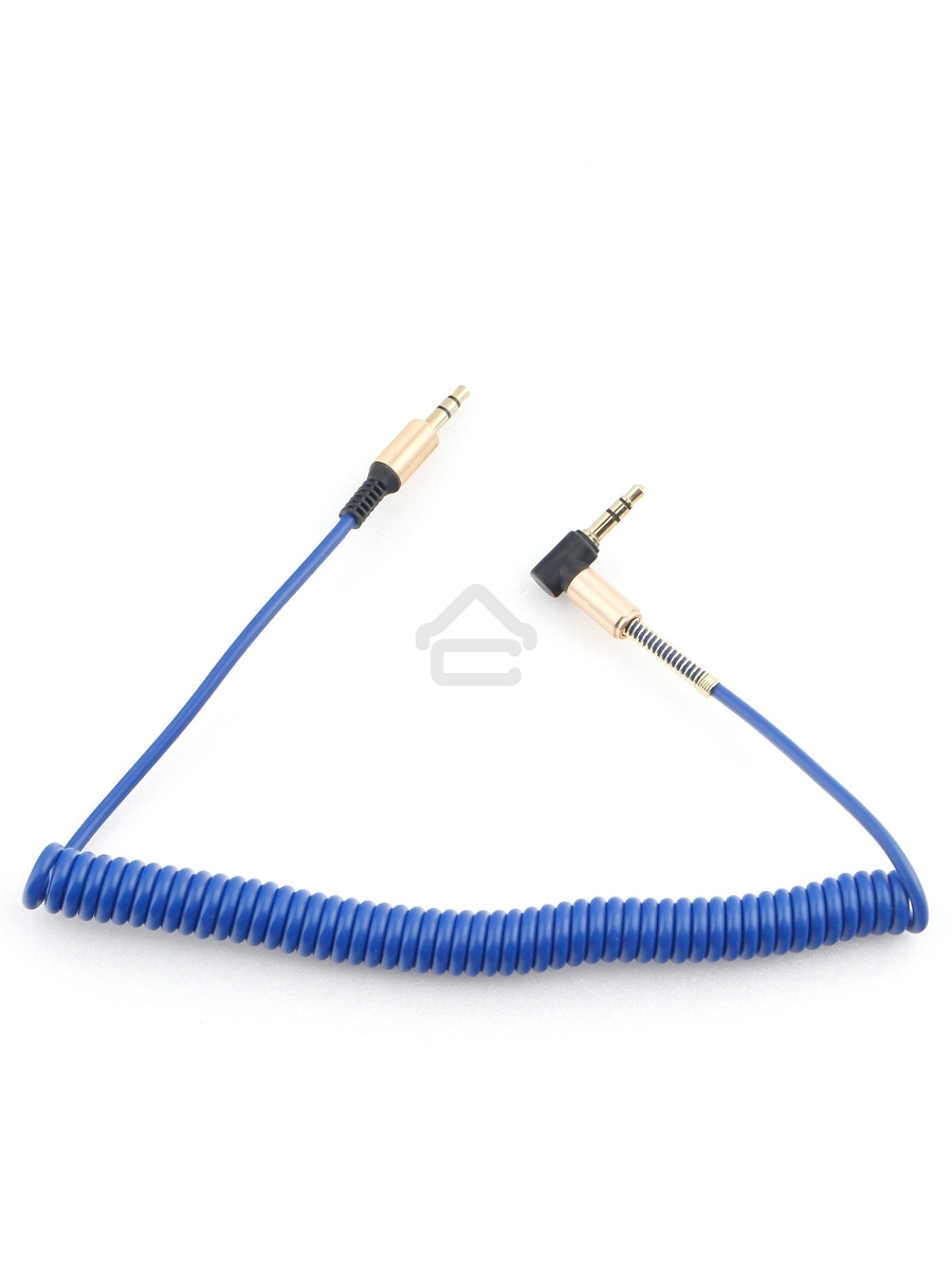 Кабель Cablexpert аудио 90˚ спиральный  CCAB-02-35MMLC-1.8MU. 3.5 Jack (M)/3.5 Jack (M), синий, 1.8м, блистер