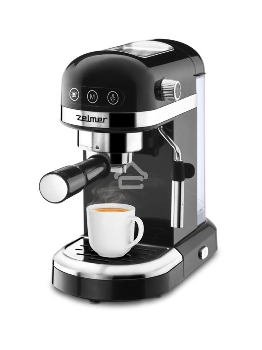 Кофеварка рожковая Zelmer EXPRESSO ZCM7295 черный, исп. кофе - молотый/чалды, 1.4 л, 1350 Вт, 20 Бар.